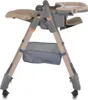 A side view of a baby high chair on a white background. Produktbild-Vorschau