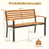 COSTWAY Gartenbank, Holzbank, 2-Sitzer Sitzbank aus Produktbild-Vorschau 3