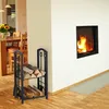 Relaxdays Kaminholzregal mit Besteck, 2 Ablagen, Stahl, Produktbild-Vorschau 3