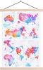 MuchoWow® Textilposter Karten - Collage - Aquarell 120x180 Produktbild-Vorschau 1