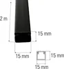 A diagram showing the dimensions of a black cable channel. Náhled obrázku produktu