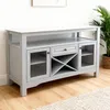 Graues Multifunktionales Sideboard 116x40x82cm MDF Lackiert Produktbild-Vorschau 3