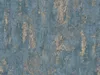 A close-up texture of blue wallpaper with distressed tan markings. Náhľad obrázku produktu