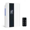 A white and black electric dehumidifier with a digital display and a remote control on a white background. Anteprima dell’immagine prodotto
