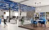 A modern office interior with cubicles and a meeting room separated by a glass wall. Anteprima dell’immagine prodotto