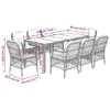 Möbel 9-tlg. Garten-Essgruppe mit Kissen Grau Poly Rattan Produktbild-Vorschau 7