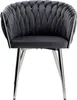 A studio shot of a gray velvet chair with chrome legs. Anteprima dell’immagine prodotto