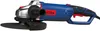 A studio shot of a blue and silver angle grinder on a white background. Produktbild-Vorschau