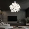 Deckenleuchte, Metall, Blätter-Design, Chrom, weiß, H 58 cm Produktbild-Vorschau 8
