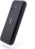 The back of a black Nokia mobile phone is shown at an angle, resting on a clear stand against a white background. Produktbild-Vorschau