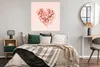 MuchoWow® Poster Herz - Blumen - Rosa 100x100 cm - Produktbild-Vorschau 4