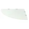 A quarter-round shelf with four gray clips, isolated on a white background. Voir les images du produit