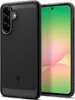 A black phone case is shown next to a smartphone with a colorful screen. Náhľad obrázku produktu