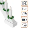 Kunststof lichtboog met 7 LED-kaarsen en timer - wit - Productafbeelding-voorbeeld 2