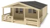 Casetta da giardino in legno con veranda e tettoia - 48m2 - Anteprima dell’immagine prodotto 1
