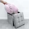 Intirilife skládací sedací taburet 30x30x30 cm v sametově Náhled obrázku produktu 5