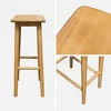 A collage of images showing a wooden bar stool from different angles, including a close-up of the seat and legs. Anteprima dell’immagine prodotto