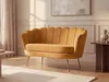 Muschelförmiges 2-Sitzer-Sofa aus senfgelbem Velours Produktbild-Vorschau 2