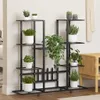 vidaXL Stojak na kwiaty z kółkami 94,5x24,5x91,5 cm czarny Podgląd zdjęcia produktu 9