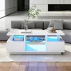 Merax Hochglänzender Couchtisch mit 2 Schubladen und Produktbild-Vorschau 2
