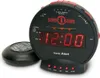 A black Sonic Alert Sonic Bomb alarm clock with a separate vibrating pad is shown against a white background. Produktbild-Vorschau