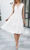 ASKSA Damen Sommerkleid Spitze V-Ausschnitt Ärmellos Produktbild-Vorschau 4