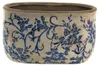 Vaso da fiori Clayre & Eef 22x10x12 cm Blu Bianco Fiori in Anteprima dell’immagine prodotto 1