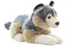 A plush toy wolf is lying down on a white background. Podgląd zdjęcia produktu