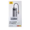 The image shows the retail packaging of a Baseus USB C Hub. Produktbild-Vorschau