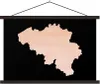 MuchoWow® Textilposter Karte - Belgien - Rosa 120x80 cm mit Produktbild-Vorschau 1