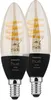 Two Philips Hue LED candle light bulbs are shown against a white background. Produktbild-Vorschau