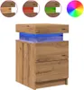 A wooden nightstand with blue LED lighting. Podgląd zdjęcia produktu