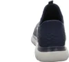 The back view of a dark blue sneaker with a white sole. Anteprima dell’immagine prodotto