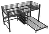 Hochbett 90 x 200 cm , Schwarz , MDF und Metall , Produktbild-Vorschau 14