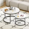 MODFU Runder Couchtisch,Satztische,2-in-1 Produktbild-Vorschau 1