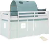 Homestyle4u Kinder Hochbett 90x200 mit Lattenrost Tunnel Produktbild-Vorschau 2