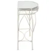 Side view of a white metal console table with a mirrored top. Produktbild-Vorschau