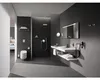 A modern, sleek bathroom with a shower, toilet, and vanity area. Produktbild-Vorschau