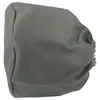 A gray fabric dust bag for a vacuum cleaner, shown from the side. Produktbild-Vorschau