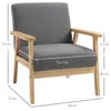 Silla de comedor HOMCOM con reposabrazos, sillón de relax, Vista previa de la imagen del producto 3