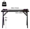 UISEBRT Ergonomischer Gaming Tisch mit LED Beleuchtung, Produktbild-Vorschau 7