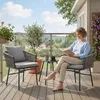 Set da bistrot Outsunny in rattan, 3 pezzi, con 2 poltrone Anteprima dell’immagine prodotto 8