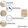 Collage of images and text describing features of a nightstand. Produktbild-Vorschau