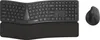 A black wireless keyboard and mouse set with a wrist rest, displayed on a white background. Anteprima dell’immagine prodotto