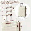 Close-up of a suitcase handle with numbered indicators showing adjustable height, and a smaller inset image of the full suitcase. Náhľad obrázku produktu