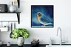 MuchoWow® Gerahmtes Poster Rotkehlchen - Blau - Schnee Produktbild-Vorschau 3