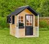 A wooden playhouse for children in a garden setting. Náhled obrázku produktu