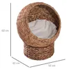 PawHut Rattan Katzenkorb Katzenhöhle Katzenbett mit Kissen Produktbild-Vorschau 3