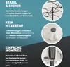 Marketing image detailing features of a sun umbrella. Produktbild-Vorschau
