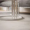 LORI GLASS 2in1 runder Couchtisch silber Chrom / Weißes Produktbild-Vorschau 3